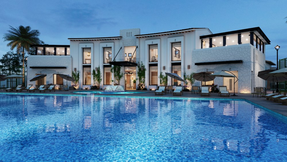 Hotel resort pool and terrace